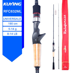 KUYING RAINFOREST 6'3" 6'6" 6'8" 6'10" 7' Fishing Lure Rod Cane Pole Stick Spinning Casting Carbon Regular M ML L Stick Cane