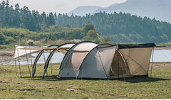 Naturehike Tent CLOUD BOAT 4 Rods Camping Tent 20㎡ Lobby 150D Windproof Rainproof Tunnel Tent With Camp Outdoor Family Tent
