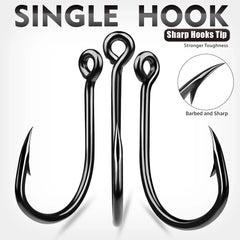 PROBEROS 10Pcs/lot Thick High Carbon Steel Fishhook Lron Hook With Barb Hook for Haihu River Fishing Gear Accessories Wholesale