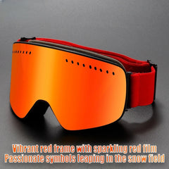 New colorful cylindrical magnetic double-layer anti-fog ski goggles outdoor windproof large-field night vision mountaineering go