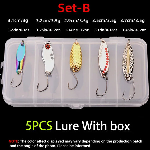 5pcs/lot Wobbler lures 3g/10g/15g Metal Vib Fishing Lure set Sinking Hard Metal VIB Sea Fishing Lures Artificial Pesca Bait