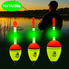 EVA Luminous Fishing Night Float Light Foam Plastic Bobber Sea Rock Fishing Striking Floats Fishing Accessories 10/15/20g