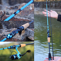sougayilang Spinning Casting Carbon Fishing Rod 2 Sections 1.8/2.1m MH Portable Travel Rod Bass Fishing Rods Fishing Tackle