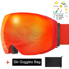 Ski Goggles Winter Professional Magnetic Double Layer Anti-Fog UV400 Anti-UV Snowboard Goggles Interchangeable Lens Ski Mask