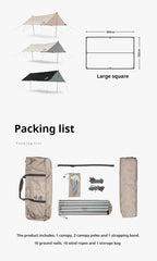 Naturehike 4-6 Person Windproof Large Awning Camping Tent with fishing Hiking Outdoor Tourism Beach Pergola SunShelter Tarp Rain