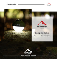 Widesea Camping Light Mini Led Lamp Outdoor Portable Hook Hanging Waterproof Charging Lighting Backpack Tent Hiking Supplies