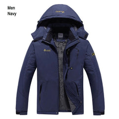 TRVLWEGO Men Jacket Hiking Camping Waterproof Fleece Thermal Coat For Outdoor Trekking Mountain Travel On Foot Skiing Clothing