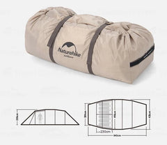Naturehike Tent CLOUD BOAT 4 Rods Camping Tent 20㎡ Lobby 150D Windproof Rainproof Tunnel Tent With Camp Outdoor Family Tent