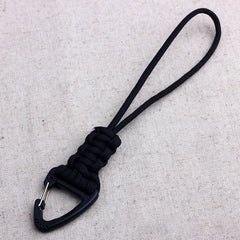 1Pcs 20cm 6 Styles Paracord Keychain Military Braided Nylon Lanyard Metal Triangle Buckle High Strength Parachute Cord Carabiner