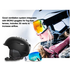 Ski helmet integrated with warm PC+EPS outdoor sports snowboard, light color, high-quality helmet for men and women