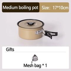 Outdoor Camping Cooker Set Outdoor cookware camping cookware Wild water kettle Cooking Cooker Portable set pot picnic equipment
