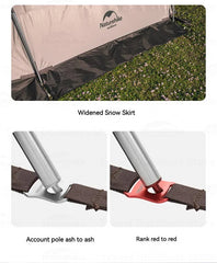 Naturehike Tent CLOUD BOAT 4 Rods Camping Tent 20㎡ Lobby 150D Windproof Rainproof Tunnel Tent With Camp Outdoor Family Tent