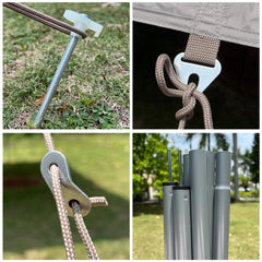 Camping Tarp with 2 Poles, Beach Sun Shade Windproof Design, Larger Sun Shelter UPF50+ Portable Tent Cover & Beach Canopy & Rain