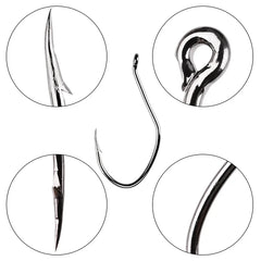 Catfish Hook 100pcs/pack High-Carbon Steel Fishing  Accessories 6/0 -10 # Very Sharp Hook Barbed Catfish Hooks Fishing Tackle