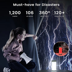 Flashlight 106LED Survival Lantern Portable Power Bank Outdoor Lighting Flashlight Rechargeable Emergency Equipment Lamp