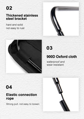 Widesea Camping Stool Foldable Chair Outdoor Fishing Lightweight Zipper Storage Portable Stainless Steel Hiking Travel Furniture