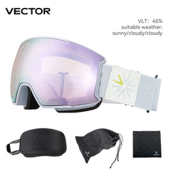 VECTOR Ski Goggles Men Snowboard Glasses Women Winter Outdoor Snow Sunglasses UV400 Double Layers Lens Anti-Fog Skiing Goggles