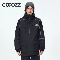 COPOZZ Waterproof Thicken Ski Suit Women Hooded Windproof Ski Jacket Men Winter Sports Warm Ski Pants Outdoor Snowboard Ski Coat