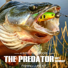 Spinpoler Predator Soft Fishing Lure Swimbait Paddle Tail Silicone Cannibal Artificial Bait Open Mouth Jig Head Bass Sea Wobbler