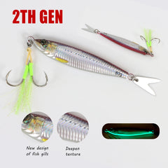TOLU 2024 NEW 3D Printed Fast Sinking Metal Jig Lure 20g 30g 40g 60g 80g Saltwater Shore Casting Fishing Lure Vertical Metal Jig