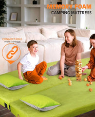 Thick Memory Foam Camping Mattress Sleeping Pad [Car/Tent/Cot] 3 Inch Portable Floor Mat Roll Up for Guests Kids Adult Sleepover