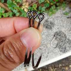 50pcs/Pack Big Eye Fishing Hook Circle Offset Fishhooks Barbed Saltwater High Carbon Steel Fish Hooks For Sea Lake River Fishing