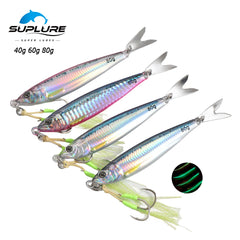 TOLU 2024 NEW 3D Printed Fast Sinking Metal Jig Lure 20g 30g 40g 60g 80g Saltwater Shore Casting Fishing Lure Vertical Metal Jig