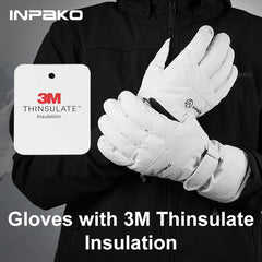 INPAKO thickened men's and women's professional ski gloves windproof winter warm snow gloves snowmobile five-finger gloves