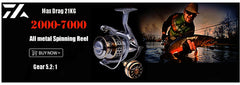 VWVIVIDWORLD,21KG Max Drag,Fishing Reel,Zinc Alloy Gear,Alloy Spool,Metal Arm,Metal Foot,Spinning Reel,Carp Fishing,Saltwater