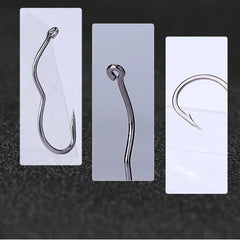 FTK High Carbon Steel Fishing Hooks 12Pcs/Pack Automatic Flip Sharp with ring 6-13# Barbed Fishhook for Carp Fishing Accessories