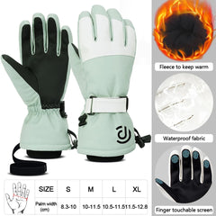 LOOGDEEL Snowmobile Snow Snowboard Thermal Gloves Women Men Waterproof Touchscreen Function Windproof Plush Mittens Ski Gloves
