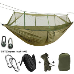 Camping Hammock with Mosquito Net Outdoor Furniture 1-2 Person Portable Hanging Bed Strength Parachute Fabric Sleep Swing