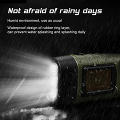 Portable Solar Powered Flashlight Outdoor Hiking Camping Light Hand Cranked Trekking Emergency Light LED Torch Rechargeable Lamp