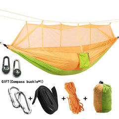 Camping Hammock with Mosquito Net Outdoor Furniture 1-2 Person Portable Hanging Bed Strength Parachute Fabric Sleep Swing