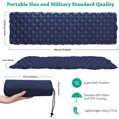ONLIVING Camping Sleeping Mat Outdoor Sleeping Pad Inflatable Air Mattresses Tent Mat Folding Air Cushion Bed Hiking Trekking
