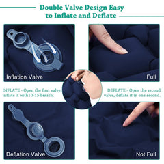 ONLIVING Camping Sleeping Mat Outdoor Sleeping Pad Inflatable Air Mattresses Tent Mat Folding Air Cushion Bed Hiking Trekking