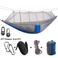 Camping Hammock with Mosquito Net Outdoor Furniture 1-2 Person Portable Hanging Bed Strength Parachute Fabric Sleep Swing