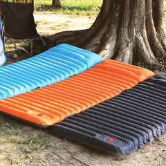 Outdoor Sleeping Pad Camping Inflatable Mattress with Pillows Travel Mat Folding Bed Ultralight Air Cushion Hiking Trekking
