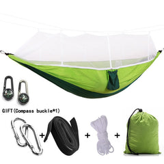Camping Hammock with Mosquito Net Outdoor Furniture 1-2 Person Portable Hanging Bed Strength Parachute Fabric Sleep Swing