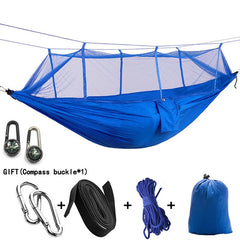 Camping Hammock with Mosquito Net Outdoor Furniture 1-2 Person Portable Hanging Bed Strength Parachute Fabric Sleep Swing