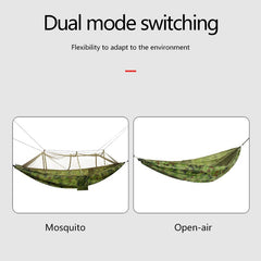 Camping Hammock with Mosquito Net Outdoor Furniture 1-2 Person Portable Hanging Bed Strength Parachute Fabric Sleep Swing