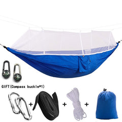 Camping Hammock with Mosquito Net Outdoor Furniture 1-2 Person Portable Hanging Bed Strength Parachute Fabric Sleep Swing