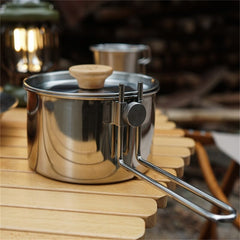 Stainless Steel Kettle Outdoor Camping Pot Teapot Portable Trekking Cooking Tool Travel Hiking Cookware Equipment