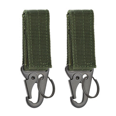 2pcs Tactical Hanging Buckle Molle Nylon Webbing Belt Triangle Buckle Outdoor Climbing Tool Accessory Carabiner Keychain