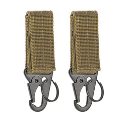 2pcs Tactical Hanging Buckle Molle Nylon Webbing Belt Triangle Buckle Outdoor Climbing Tool Accessory Carabiner Keychain