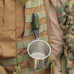 2pcs Tactical Hanging Buckle Molle Nylon Webbing Belt Triangle Buckle Outdoor Climbing Tool Accessory Carabiner Keychain