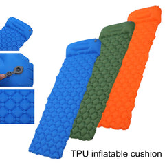 Outdoor Sleeping Pad Camping Inflatable Mattress With Pillows Travel Mat Folding Bed Ultralight Air Cushion Hiking Trekking
