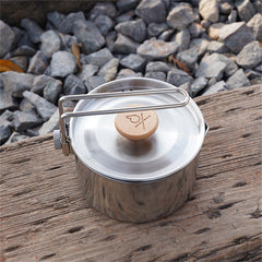 Stainless Steel Kettle Outdoor Camping Pot Teapot Portable Trekking Cooking Tool Travel Hiking Cookware Equipment