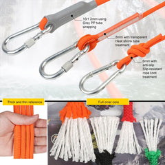 Climbing Rope Camping Mountaineering 10mm Diameter Braided Lanyard Trekking Backpacking Sport Tent Cord with Buckle