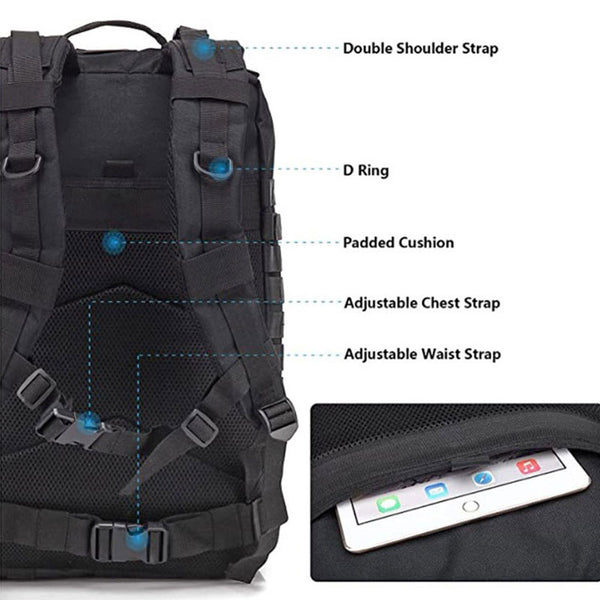 50L Men Military Tactical Backpack Waterproof Large Capacity Bags Outdoor Sport Hiking Camping Hunting Trekking Men Rucksacks